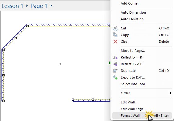 Click on view Format Wall property sheet